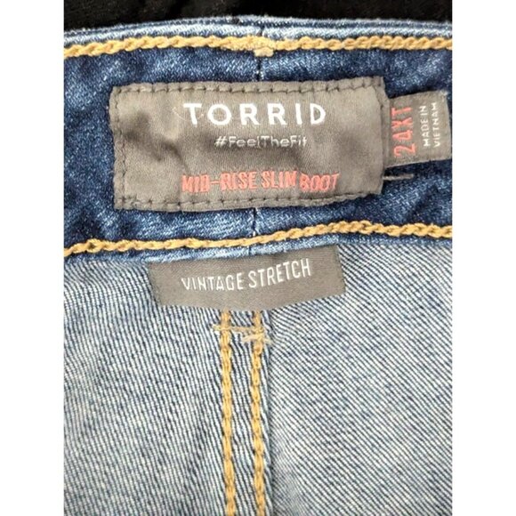 TORRID Mid-Rise Slim Boot Cut Jeans Vintage Stretch Medium Wash Size 24 XT - Picture 8 of 8